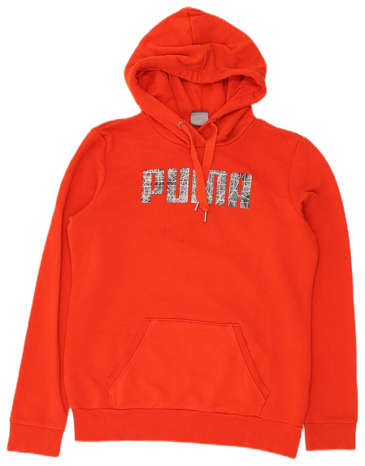 Puma Womens Graphic Hoodie Jumper UK 12 Medium  Red Polyester