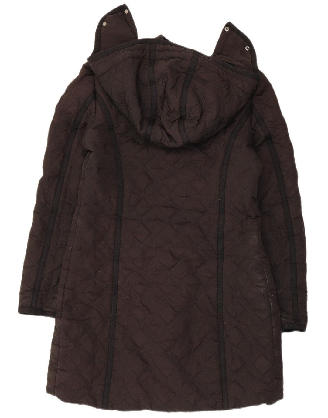 Desigual Womens Hooded Quilted Padded Coat EU 44 XL Black Polyester