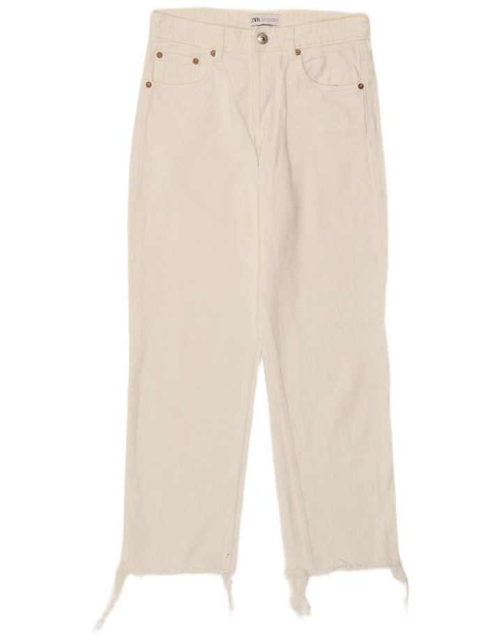 Zara Womens Straight Jeans EU 38 Small W28 L26 White Cotton