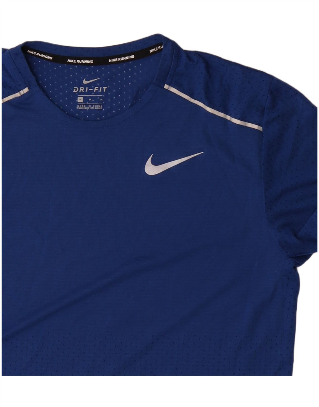 Nike Mens Dri Fit T-Shirt Top Medium Blue Polyester