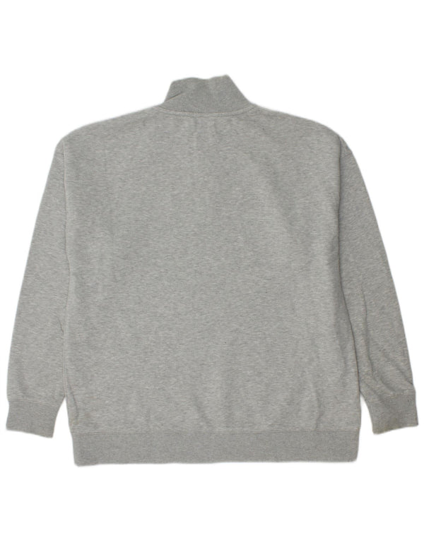 CALVIN KLEIN JEANS Mens Zip Neck Sweatshirt Jumper Medium Grey