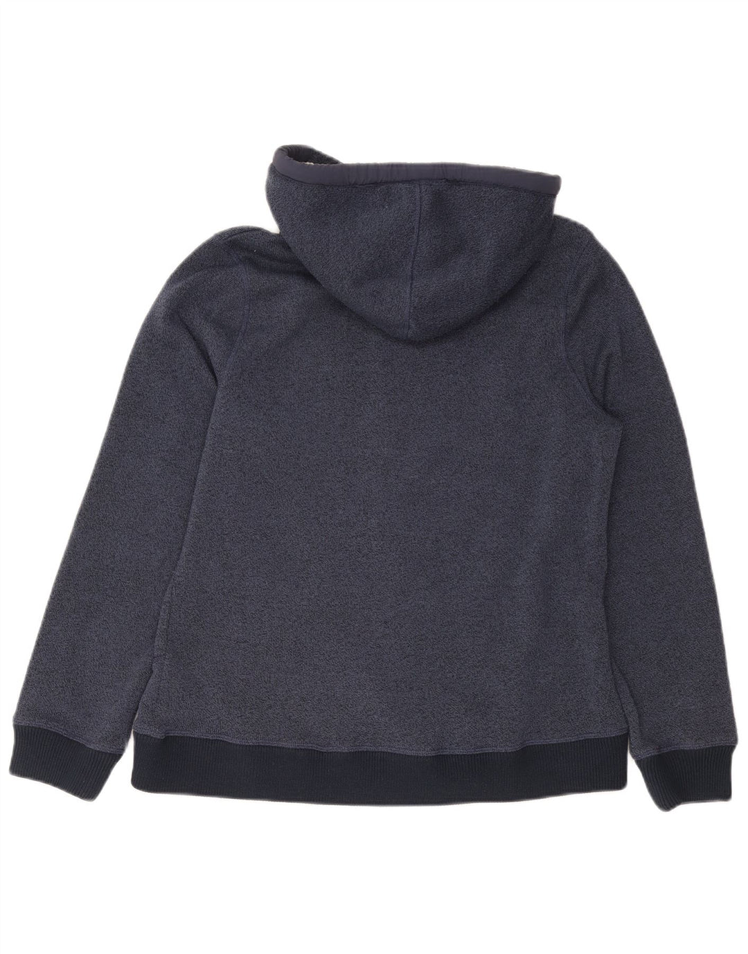 Weird Fish Womens Zip Hoodie Sweater UK 14 Large Navy Blue Polyester