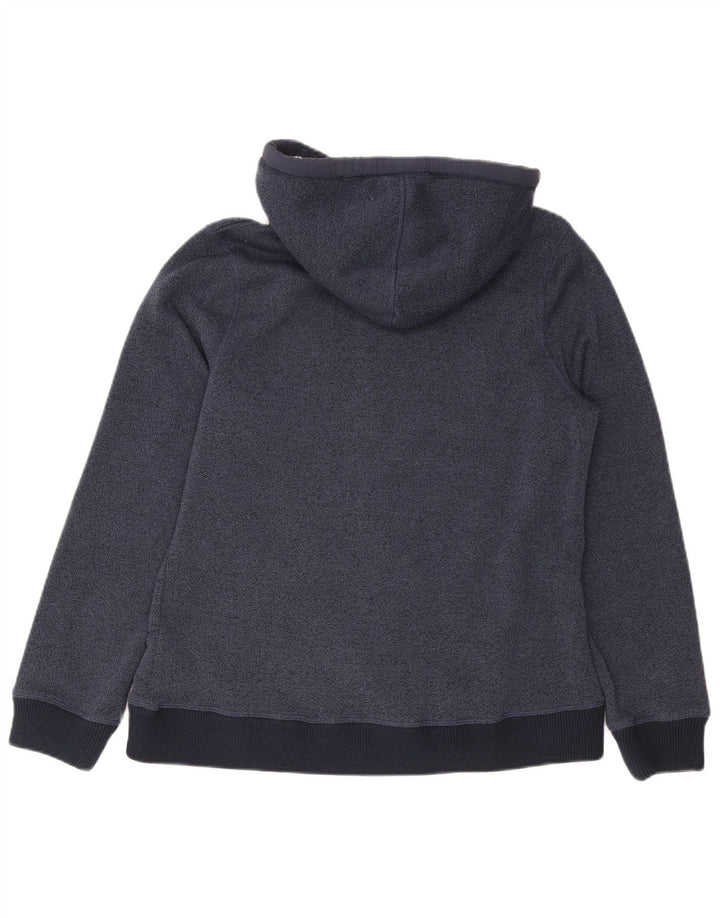 Weird Fish Womens Zip Hoodie Sweater UK 14 Large Navy Blue Polyester