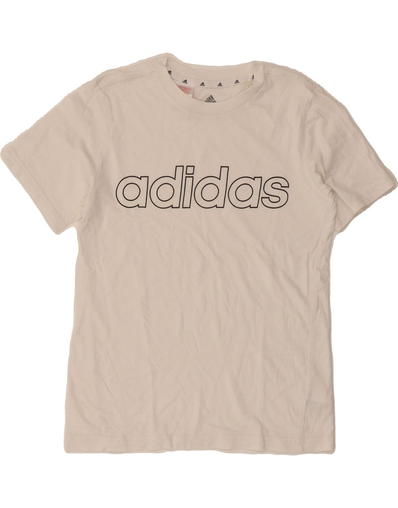 ADIDAS Girls Graphic T-Shirt Top 11-12 Years White Cotton Vintage Adidas and Second-Hand Adidas from Messina Hembry 