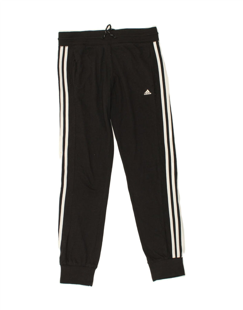 ADIDAS Womens Tracksuit Trousers Joggers UK 10 Small Black Polyester | Vintage Adidas | Thrift | Second-Hand Adidas | Used Clothing | Messina Hembry 