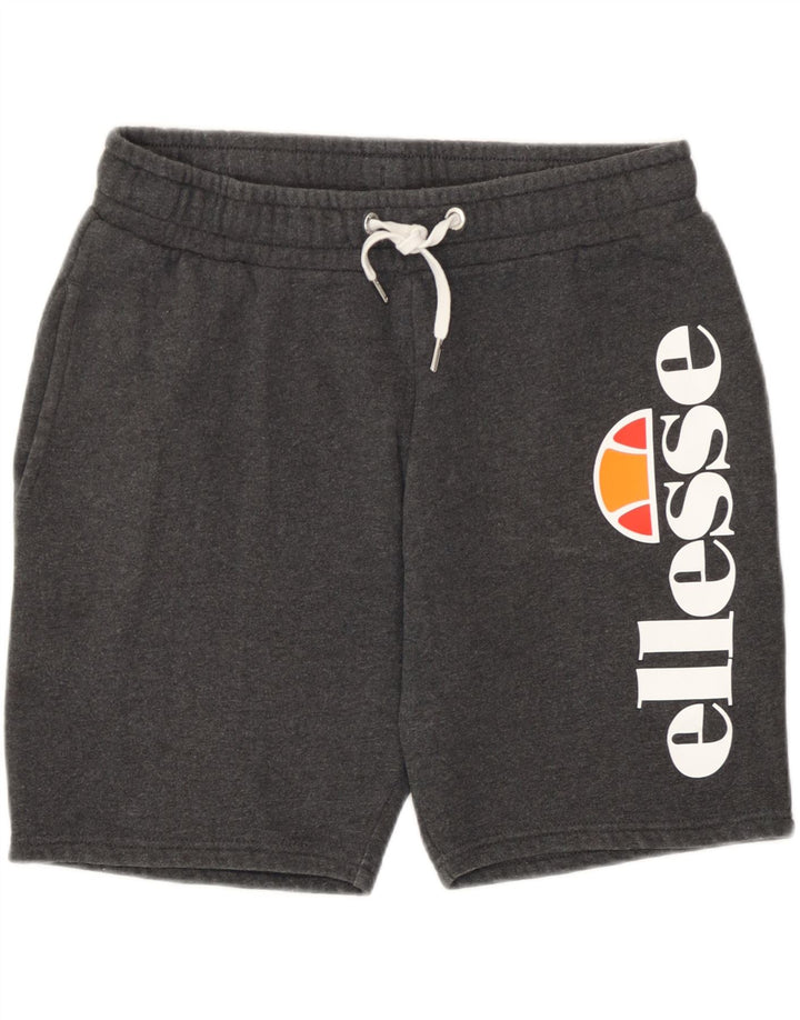 Ellesse Mens Graphic Sport Shorts Medium  Grey Cotton