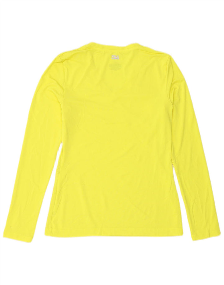 Fila Womens Top Long Sleeve UK 10 Small Yellow Polyester