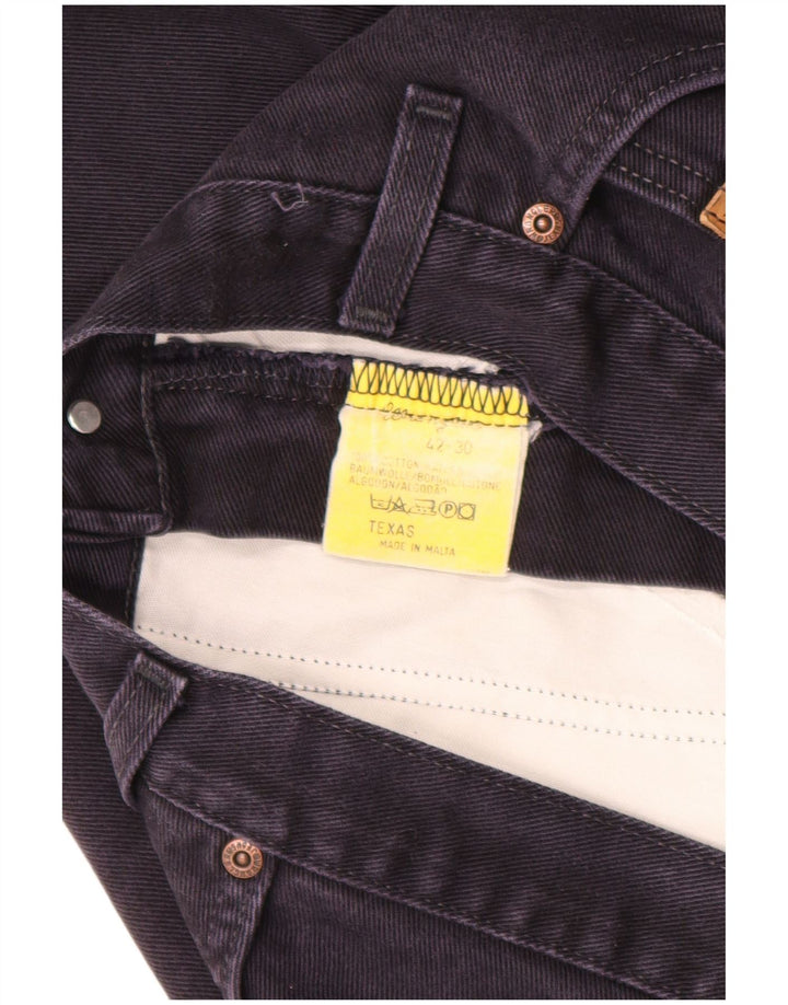 Wrangler Mens Texas Straight Jeans W42 L30 Navy Blue Cotton