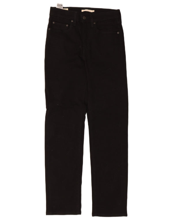Levi's Womens 724 High Rise Straight Jeans W27 L30 Black Cotton