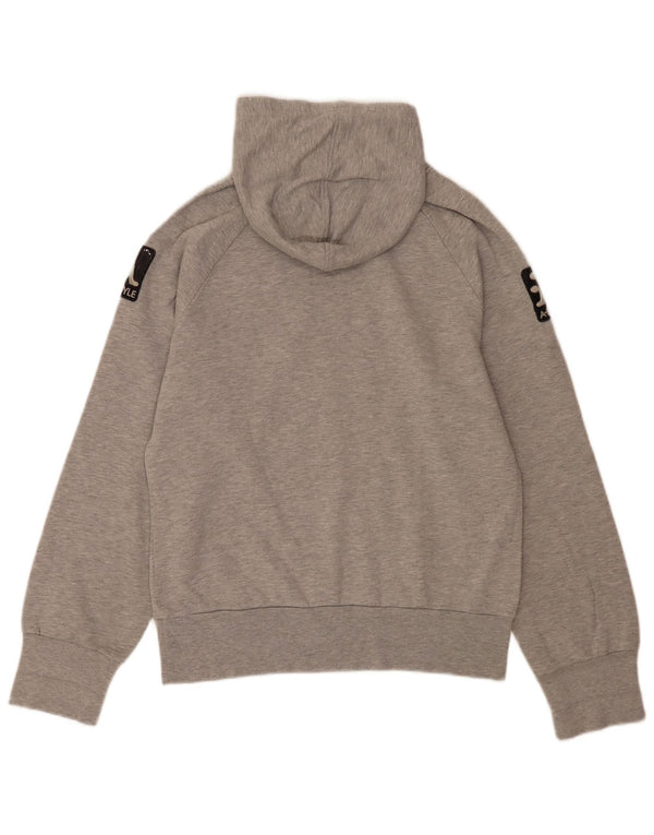 A-Style Mens Graphic Hoodie Jumper Medium Grey Flecked Cotton