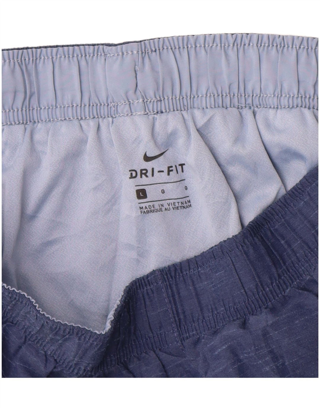 Nike Womens Dri Fit Sport Shorts UK 16 Large Blue Colourblock Polyester