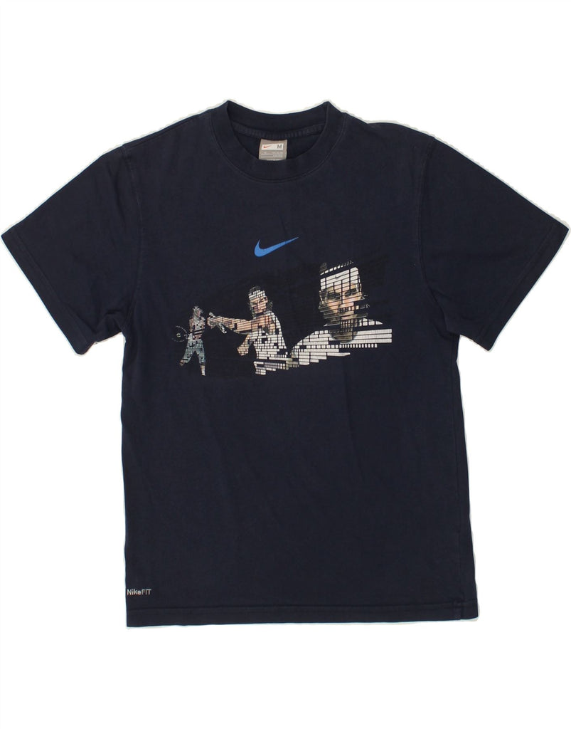 NIKE Boys Graphic T-Shirt Top 10-11 Years Medium  Navy Blue Cotton | Vintage Nike | Thrift | Second-Hand Nike | Used Clothing | Messina Hembry 