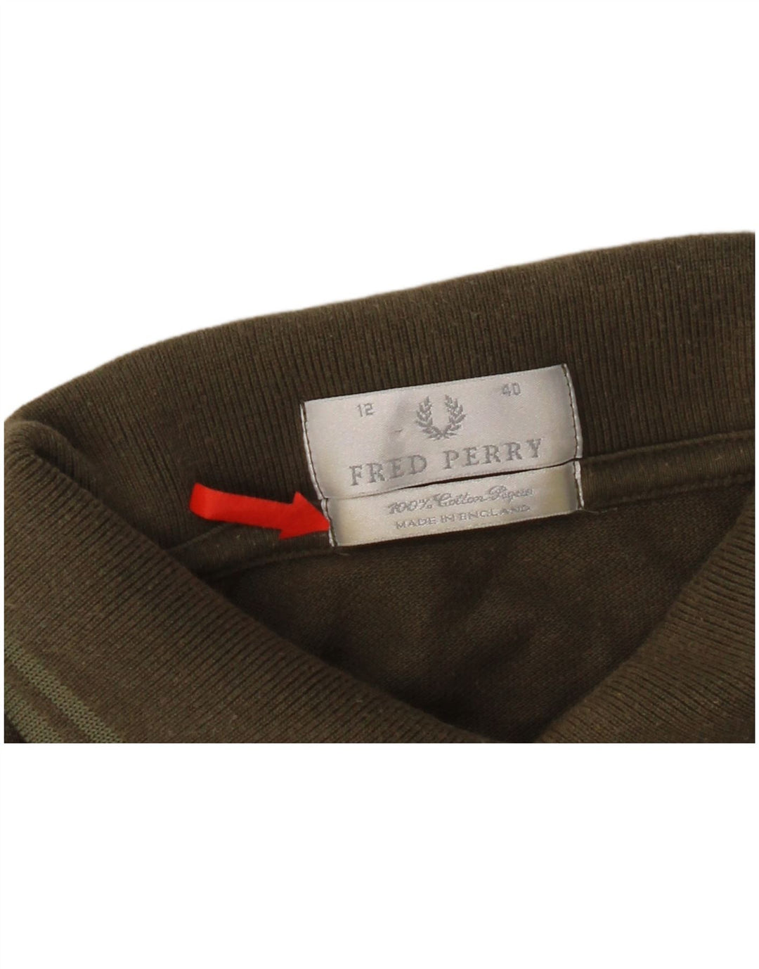 Fred Perry Womens Polo Shirt UK 12 Medium Khaki Cotton