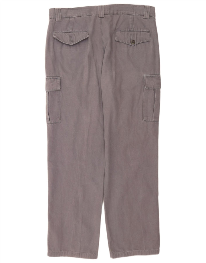 Rifle Mens Straight Cargo Trousers W36 L34 Grey Cotton