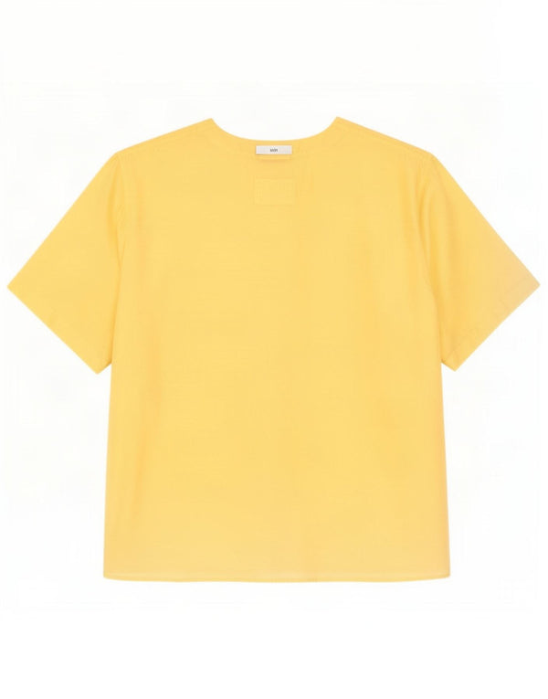 Vintage Womens Short Sleeve Shirt Blouse UK 16 Large Yellow