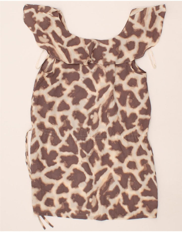 MOSSIMO Womens Sleeveless Blouse Top UK 6 XS Brown Animal Print Polyester Vintage Mossimo and Second-Hand Mossimo from Messina Hembry 