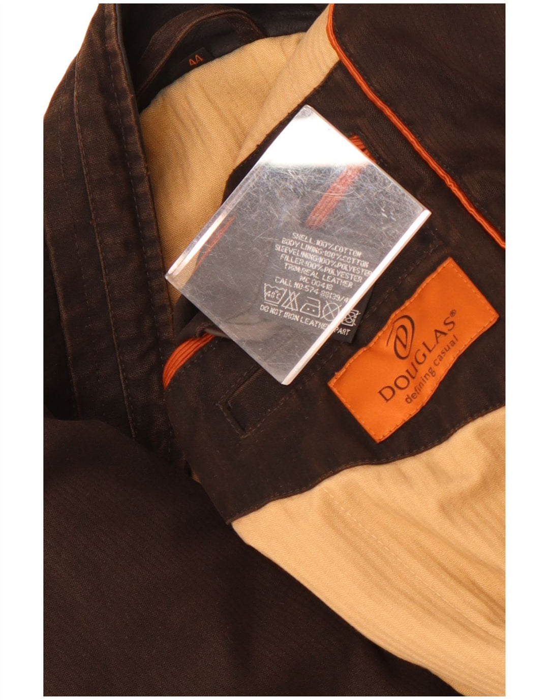 Douglas Mens Bomber Jacket UK 44 2XL Brown Cotton