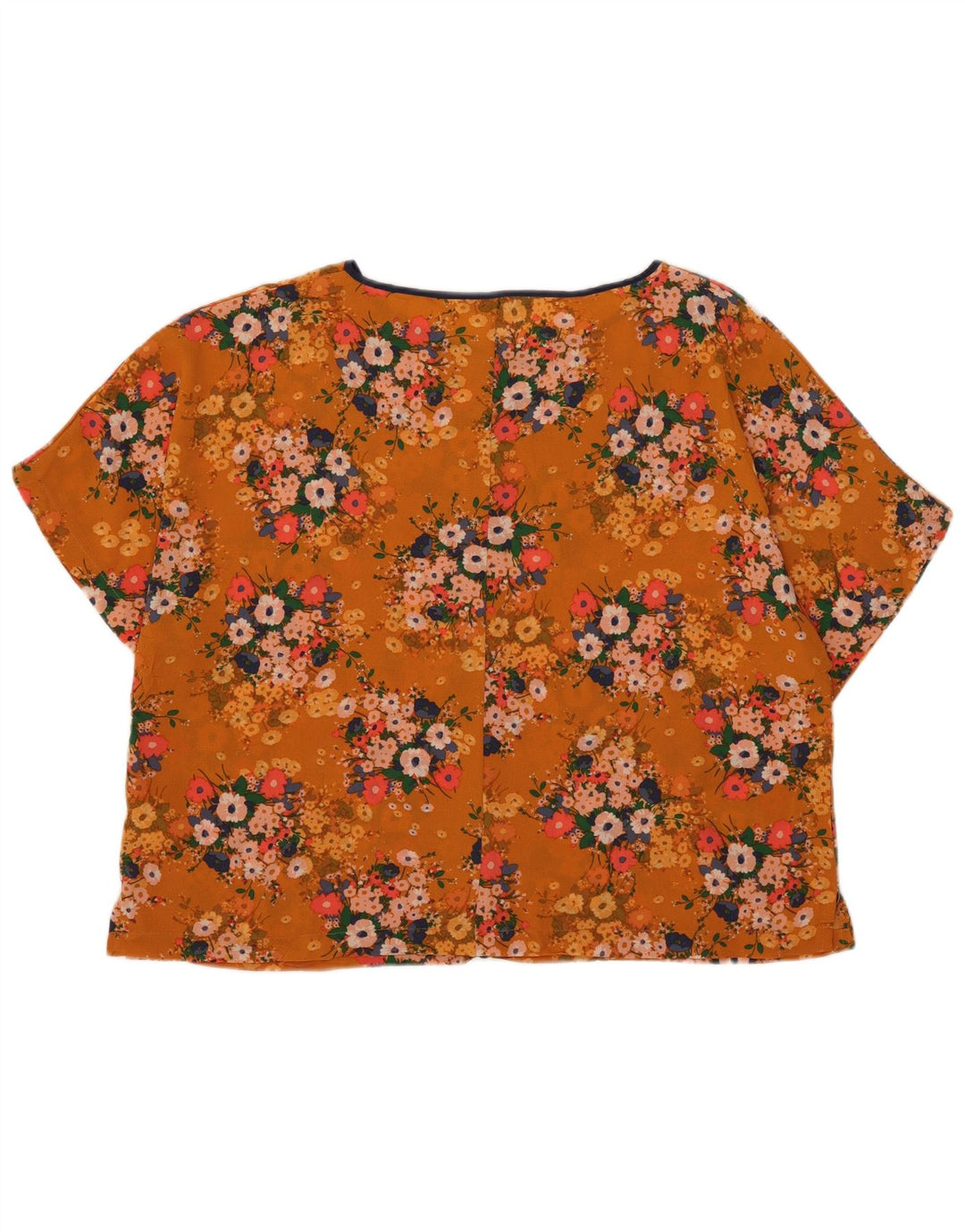 Marks & Spencer Womens Oversized Blouse Top UK 18 XL Orange Floral
