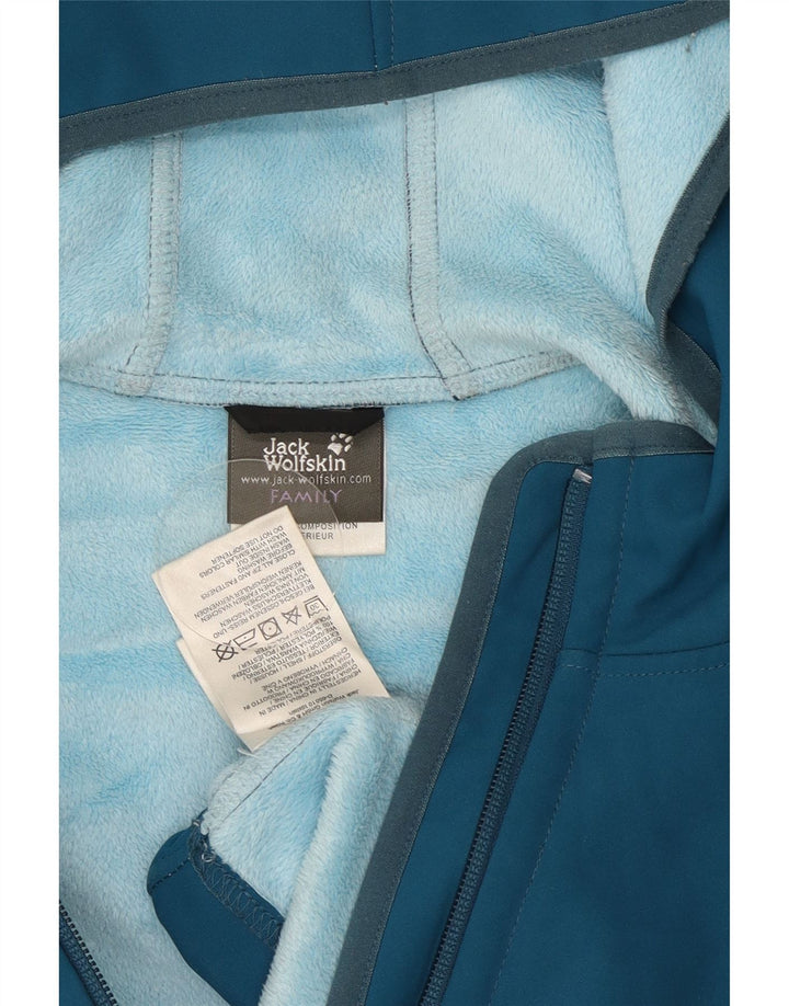 Jack Wolfskin Girls Hooded Windbreaker Jacket 15-16 Years Blue Polyester