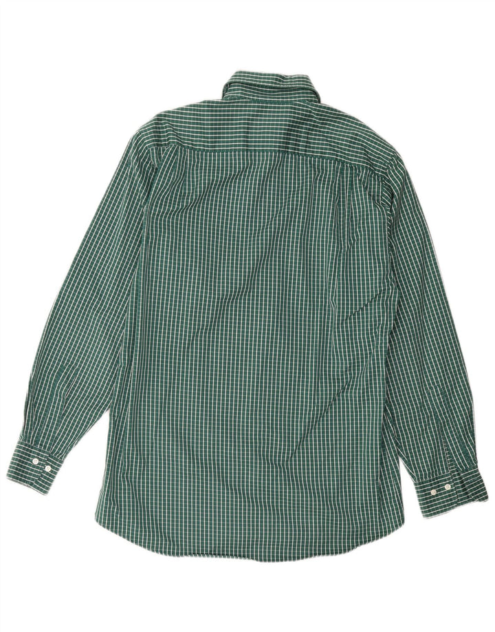 HUGO BOSS Mens Shirt Size 38 Medium Green Gingham Cotton