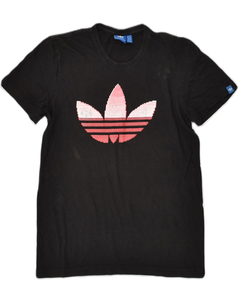 ADIDAS Womens Graphic T-Shirt Top UK 10 Small Black Cotton | Vintage Adidas | Thrift | Second-Hand Adidas | Used Clothing | Messina Hembry 