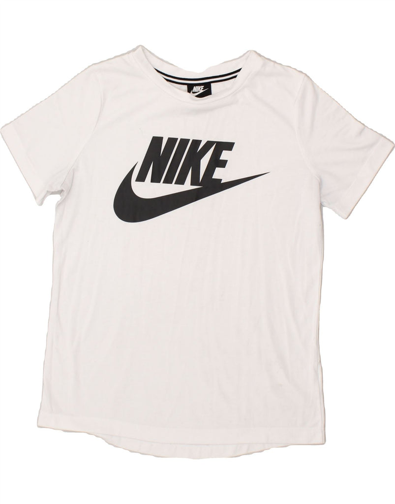 NIKE Womens Graphic T-Shirt Top UK 14 Medium White | Vintage Nike | Thrift | Second-Hand Nike | Used Clothing | Messina Hembry 