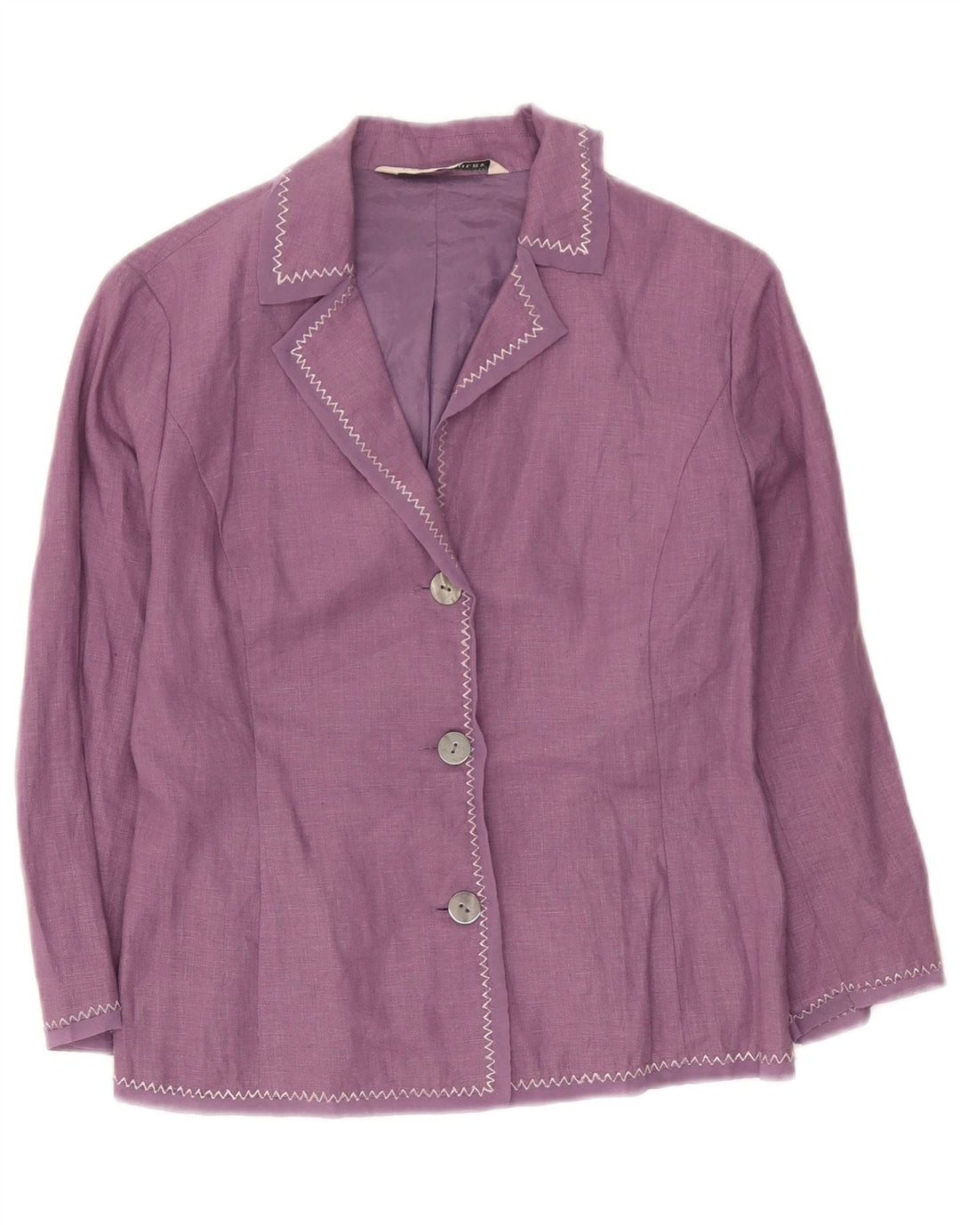 Laura Ashley Womens 3 Button Blazer Jacket UK 8 Small Purple Linen