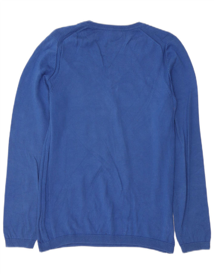 Gap Mens V-Neck Jumper Sweater XS Blue Cotton