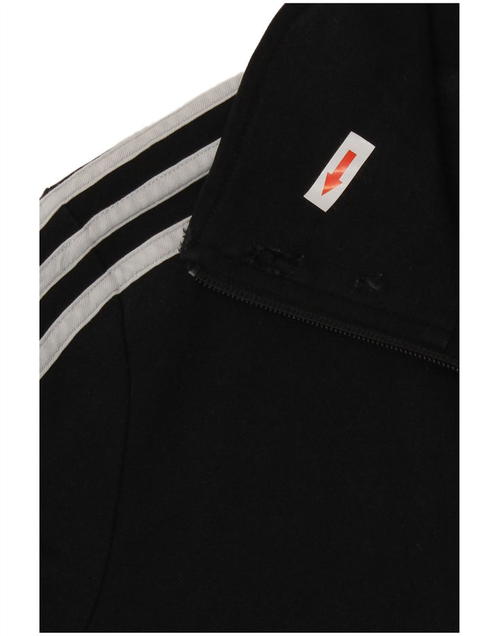 Adidas Womens Tracksuit Top Jacket UK 8 Small Black Polyester