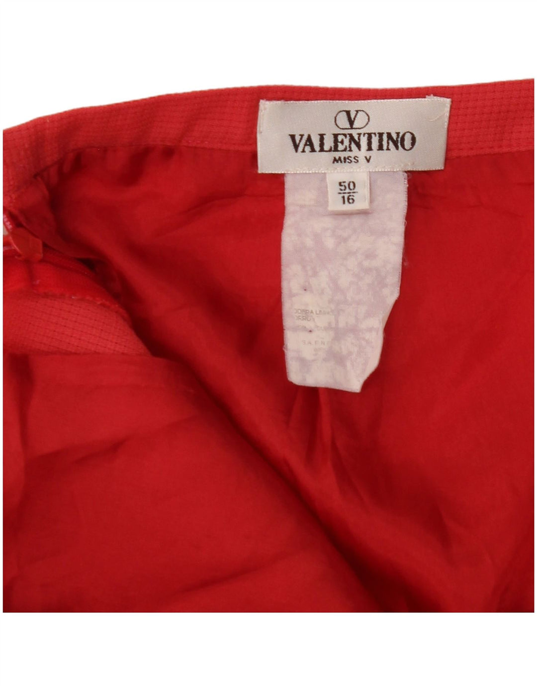 VALENTINO Womens Miss V Straight Skirt IT 50 XL W36  Red