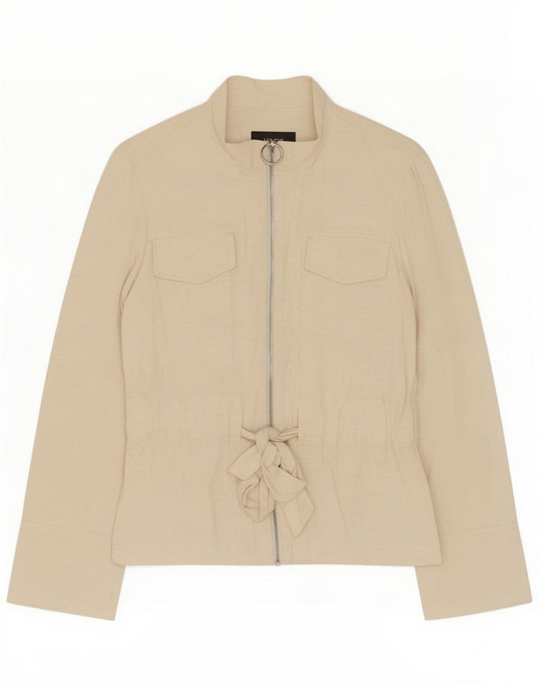 Topshop Womens Blazer Jacket UK 10 Small Beige Flecked Viscose