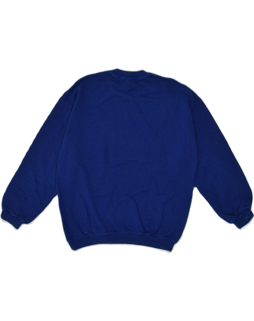 BENETTON Boys Graphic Crew Neck Jumper Sweater 12-13 Years XL Blue Cotton | Vintage Benetton | Thrift | Second-Hand Benetton | Used Clothing | Messina Hembry 