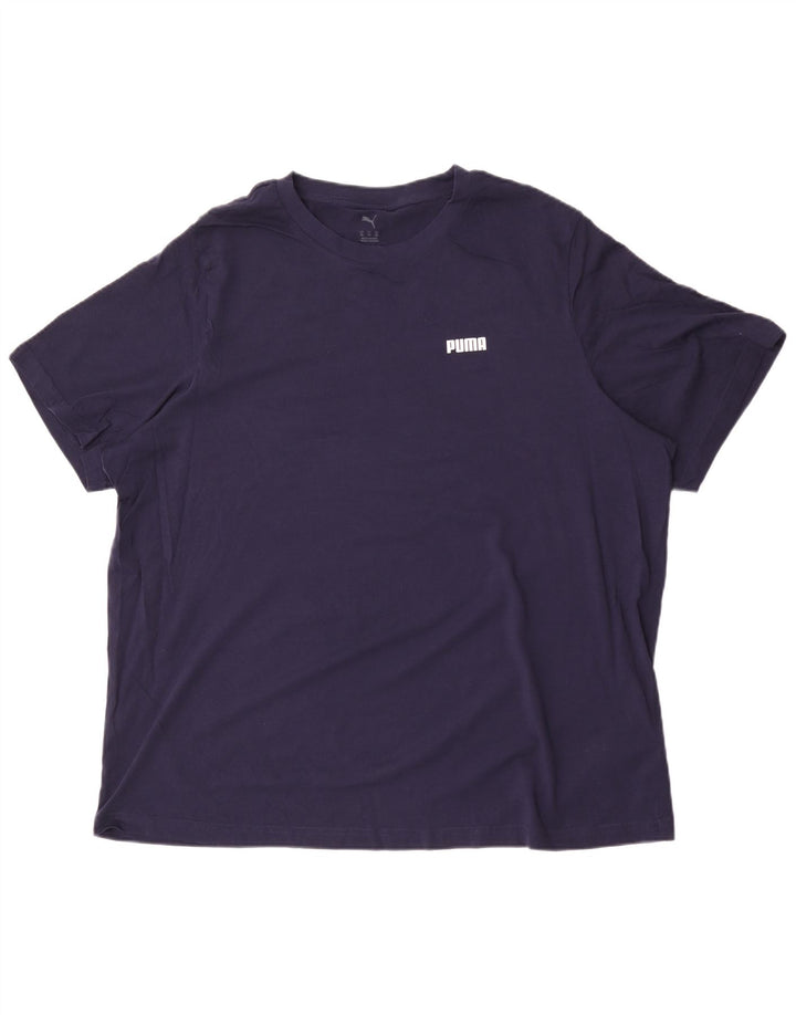 Puma Mens T-Shirt Top 2XL Navy Blue Cotton