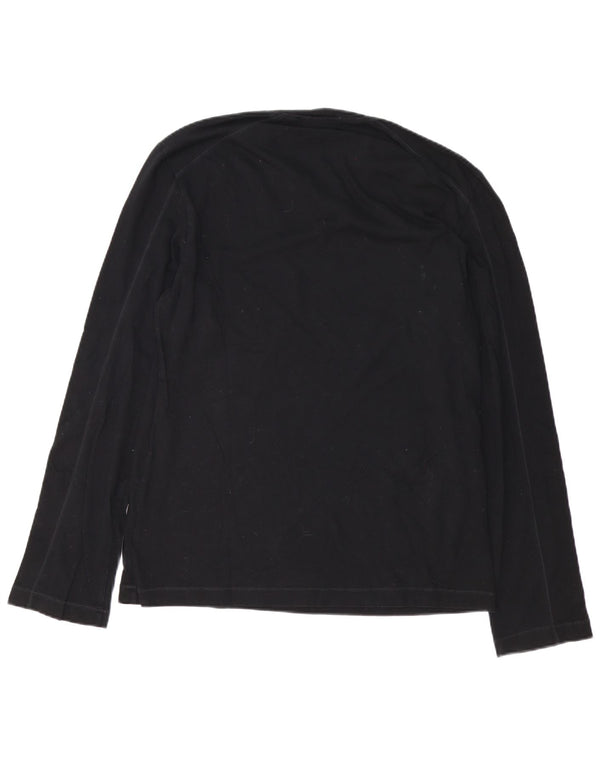 Iceberg Mens Graphic Top Long Sleeve Large Black Cotton