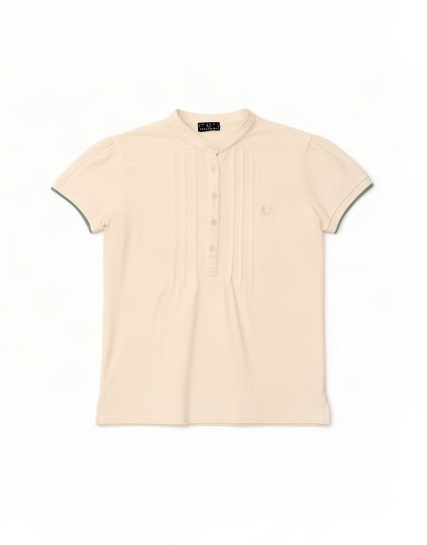 Fred Perry Womens Polo Shirt UK 14 Large White Cotton