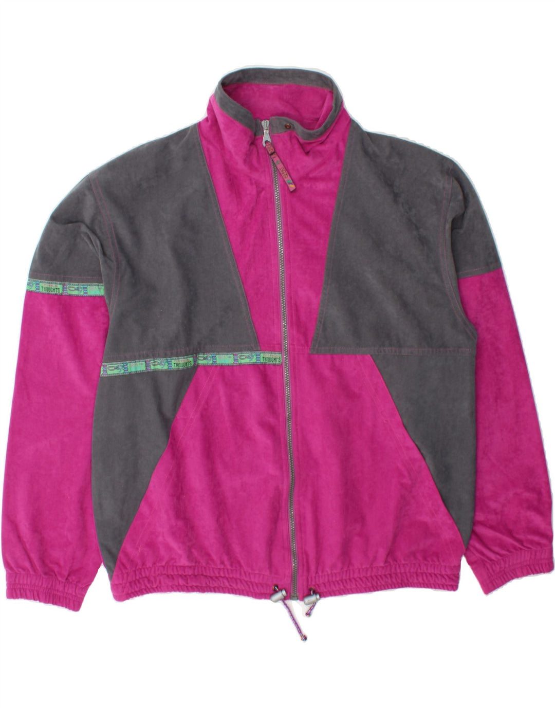 GREAT ESCAPES Mens Tracksuit Top Jacket  Large Pink Colourblock Polyester Vintage Great Escapes and Second-Hand Great Escapes from Messina Hembry 