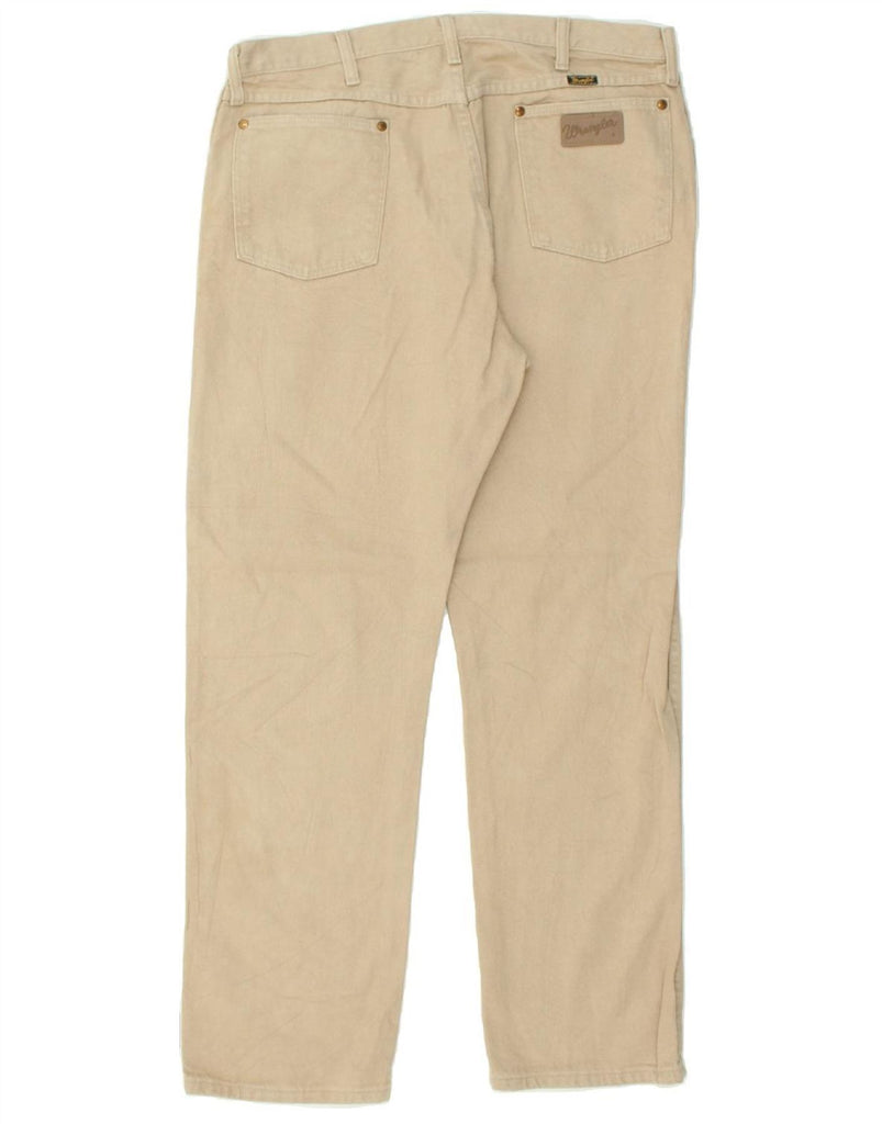 WRANGLER Mens Straight Casual Trousers W38 L32  Beige Cotton | Vintage Wrangler | Thrift | Second-Hand Wrangler | Used Clothing | Messina Hembry 