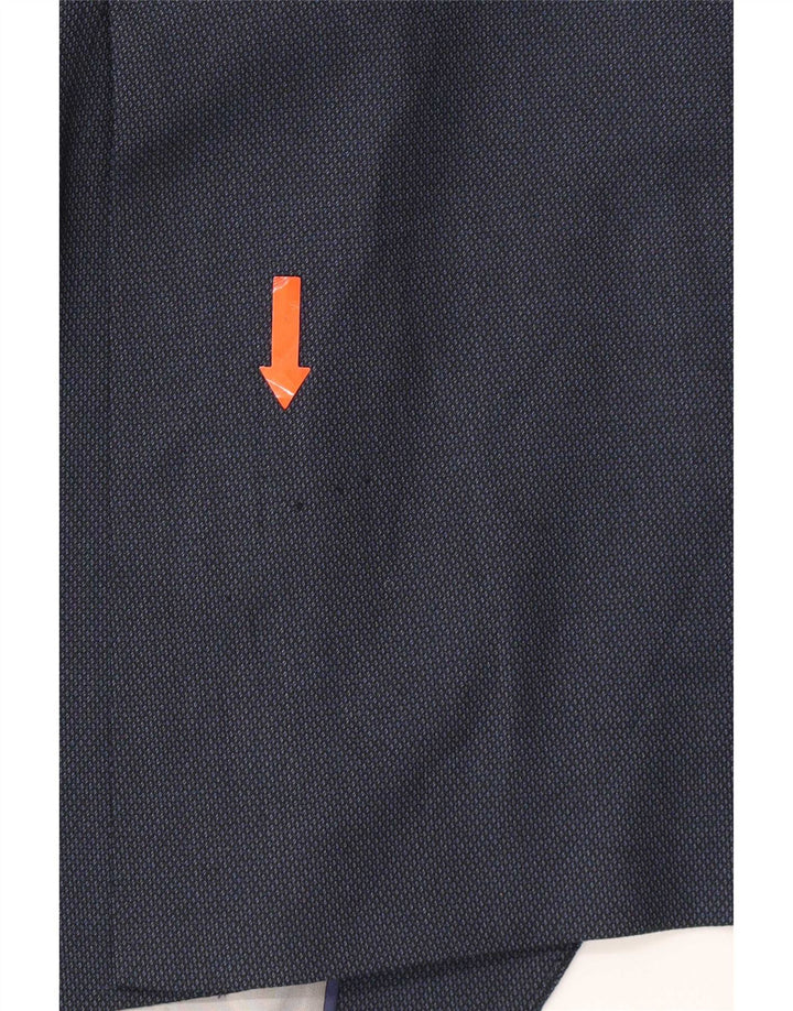 Zara Mens 2 Button Blazer Jacket EU 46 Small Navy Blue Viscose