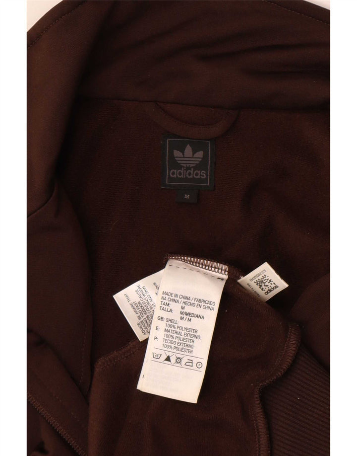 Adidas Mens Tracksuit Top Jacket Medium Brown Polyester