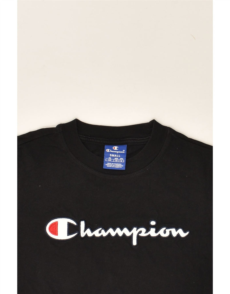 CHAMPION Boys Graphic T-Shirt Top 9-10 Years Small Black Cotton | Vintage Champion | Thrift | Second-Hand Champion | Used Clothing | Messina Hembry 