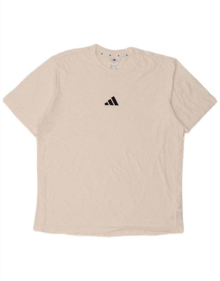 Adidas Mens T-Shirt Top Large White Cotton