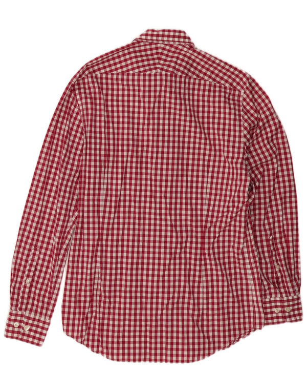 Charles Tyrwhitt Mens Extra Slim Fit Shirt Medium Red Gingham Cotton