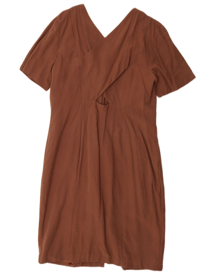 VICINI Womens Sheath Dress IT 40 Small Brown Modal