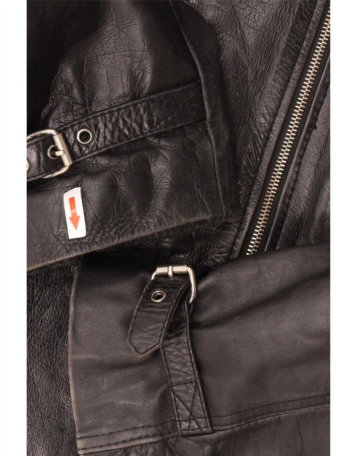 Sixty Womens Leather Jacket UK 14 Large Black