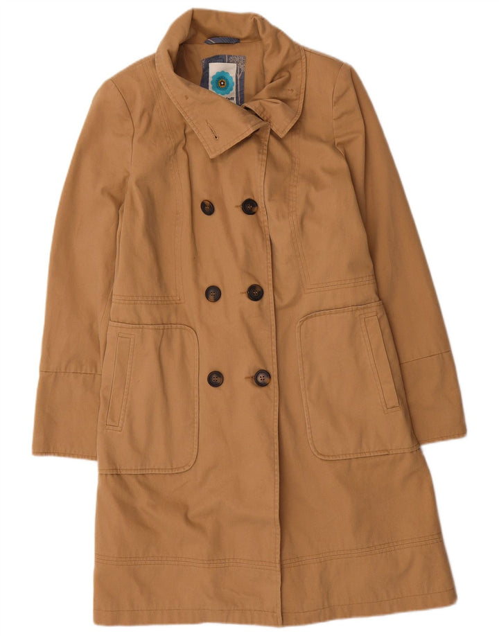 White Stuff Womens Trench Coat UK 10 Small Brown Cotton