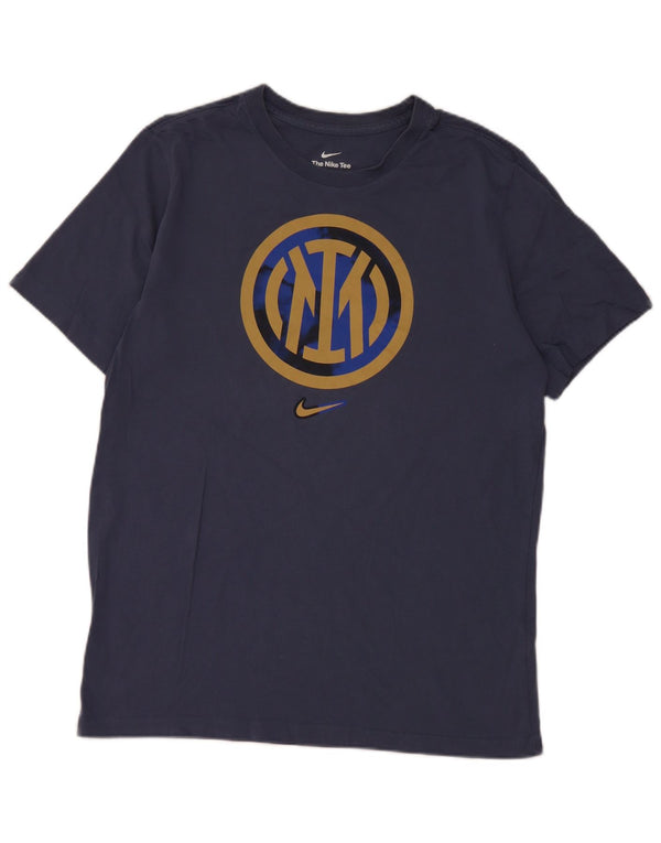 Nike Mens Inter Milan Graphic T-Shirt Top Medium Navy Blue Cotton