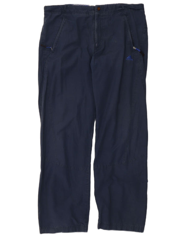 Adidas Mens Straight Chino Trousers Medium W34 L30 Navy Blue Cotton