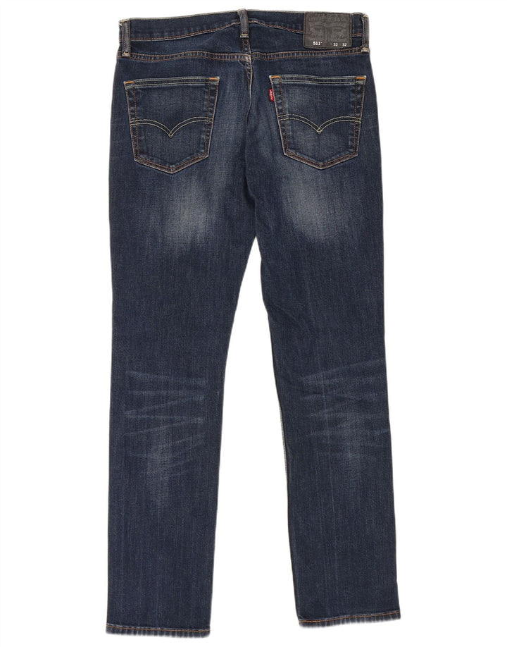 Levi's Mens 511 Slim Jeans W32 L32 Navy Blue Cotton