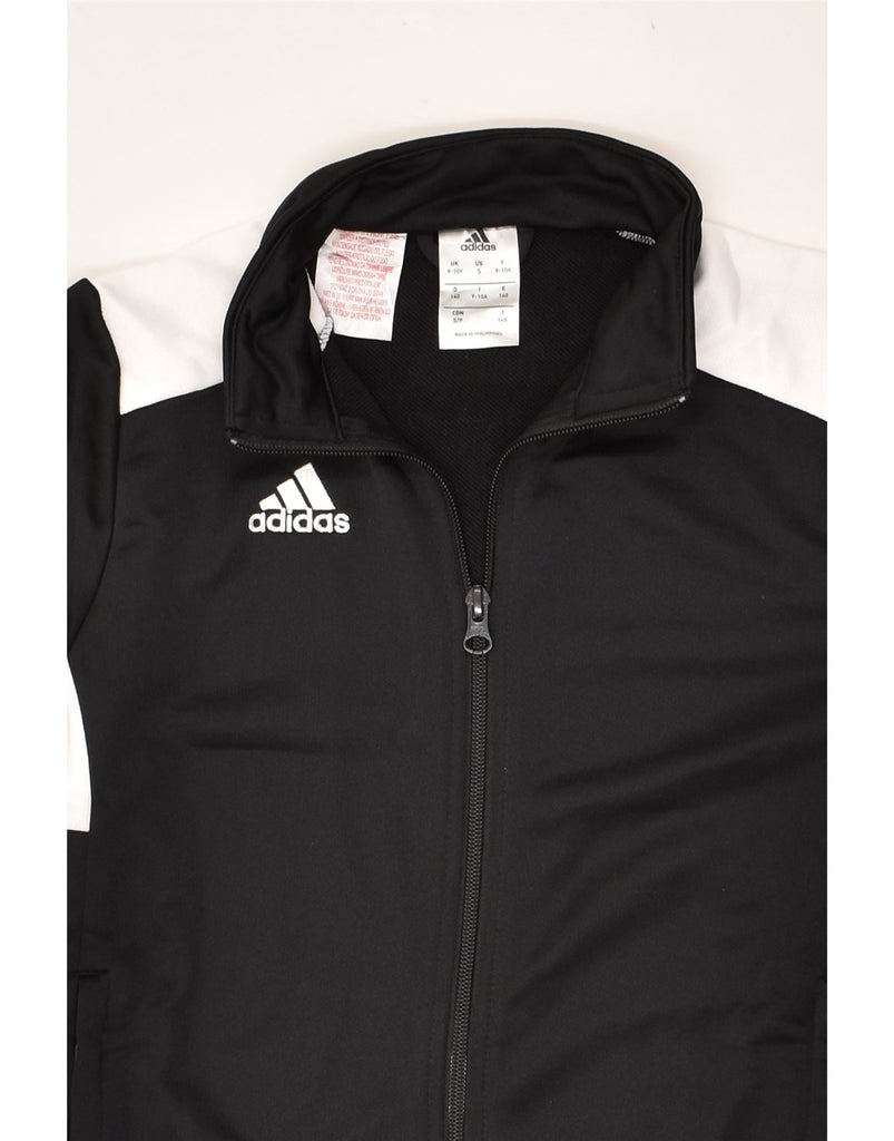 ADIDAS Boys Tracksuit Top Jacket 9-10 Years Black Polyester | Vintage Adidas | Thrift | Second-Hand Adidas | Used Clothing | Messina Hembry 