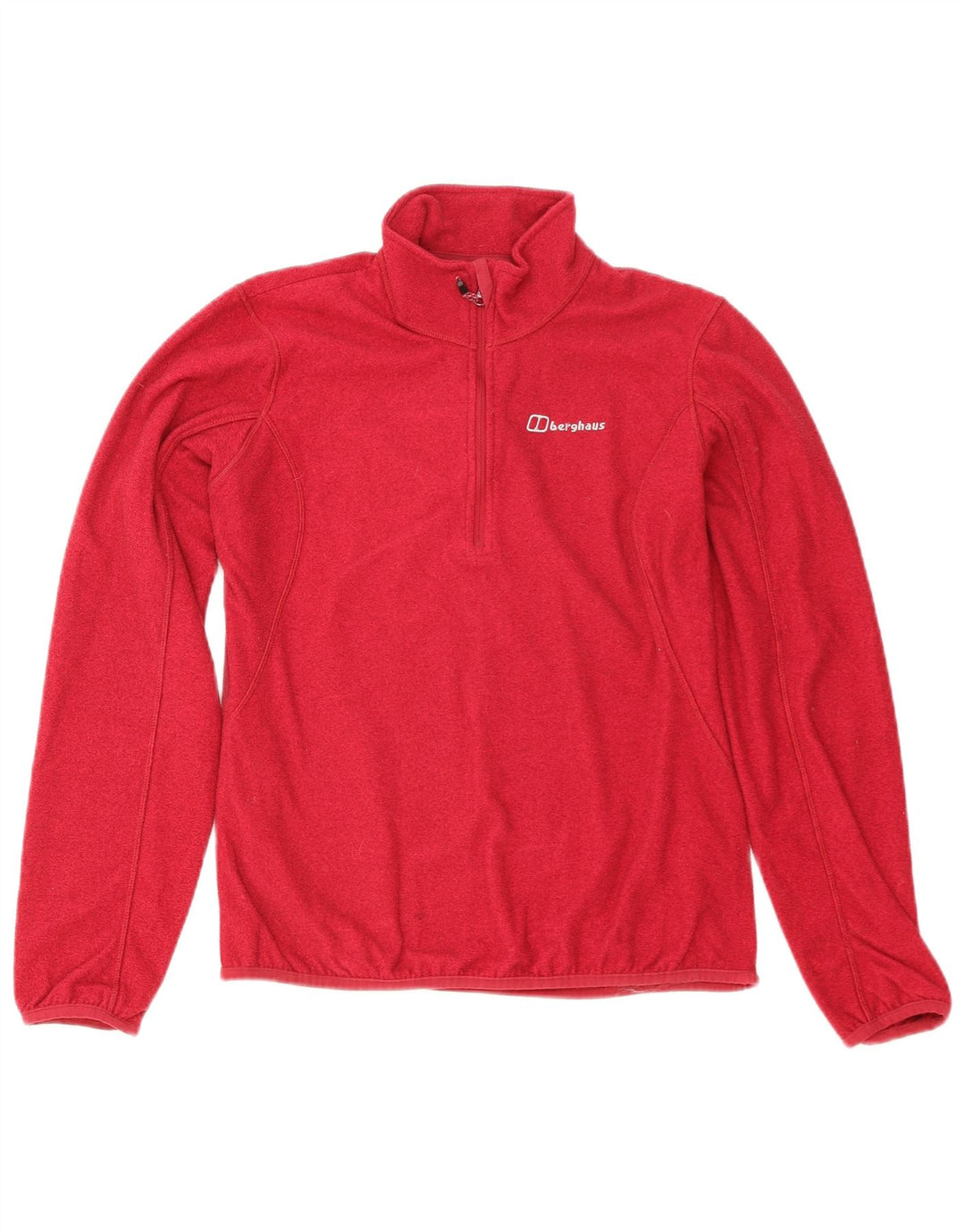 Berghaus Womens Zip Neck Fleece Jumper UK 12 Medium Red Polyester
